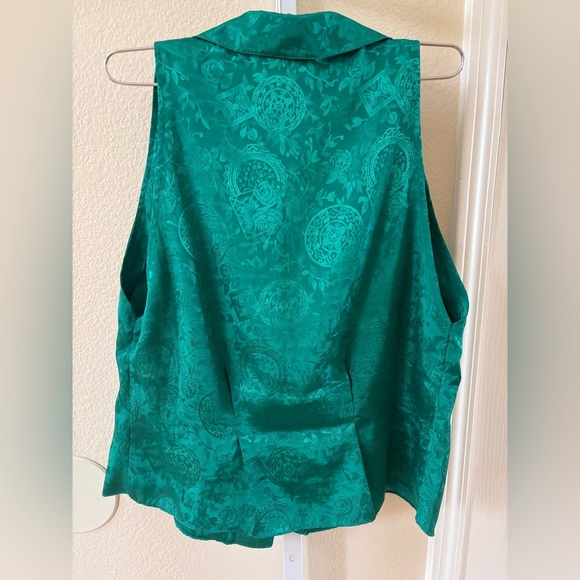 Vintage Victoria's Secret Gold Label Satin Pajama Set in Emerald Green - Size M - Picture 2 of 6